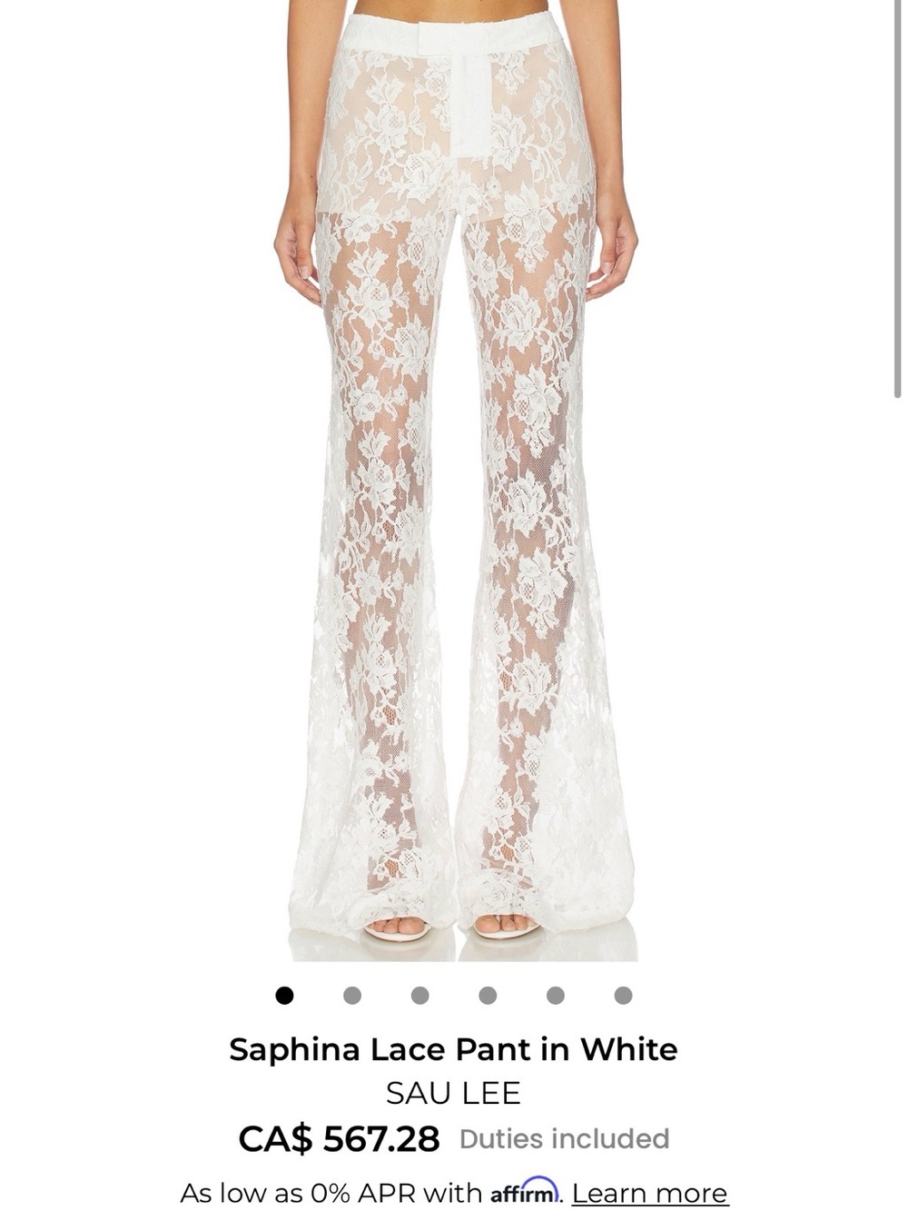 Sau Lee Saphina Lace Pant in White